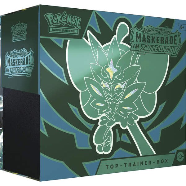 Pokémon-Sammelkartenspiel: Top-Trainer-Box Karmesin & Purpur – Maskerade im Zwielicht (DE)